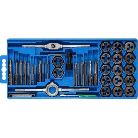40 Pcs Tap and Die Set Pro Heavy Duty Metric Tap Wrench Die Set Metric Wrench Tap and Die Set with Storage Case for Garage Workshop (1/5)