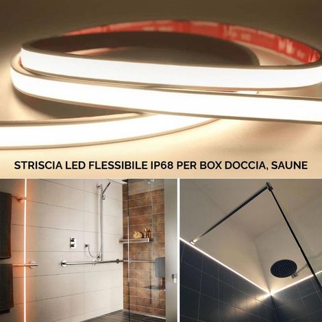Trade Shop - LED STREIFEN IP68 COB FLEXIBEL NEON DIMMBAR 24V LICHT DUSCHKABINE BADEWANNE - (1/5)