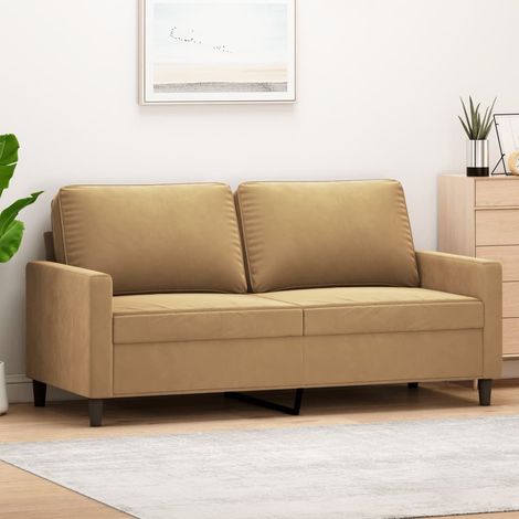 2-Sitzer-Sofa Braun 140 cm Samt vidaXL