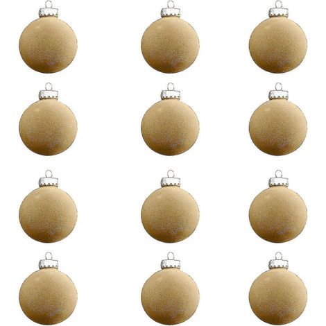 12 Stück Samt-Weihnachtskugeln, beflockte Weihnachtsbaumkugel-Ornamente, Kunststoffkugeln, weihnachtliche dekorative Hängeornamente, Weihnachtsbaumdekoration, 7,9 cm (1/5)