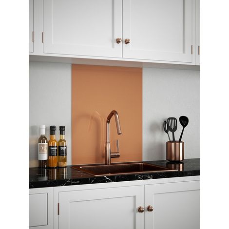 Copper Glass Kitchen Splashback 600mm x 750mm (1/3)