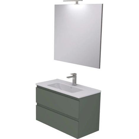 mobile bagno "leonardo" verde, 80 cm (1/4)