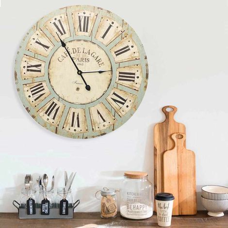 vidaXL Reloj de pared de MDF multicolor 60 cm (1/5)