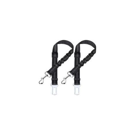 Ceinture de sécurité pour chien avec amortisseur élastique et mousqueton robuste, ceinture réglable pour chien, niveau de sécurité le plus élevé pour toutes les races de chiens et chats, noir 2-pack (1/5)