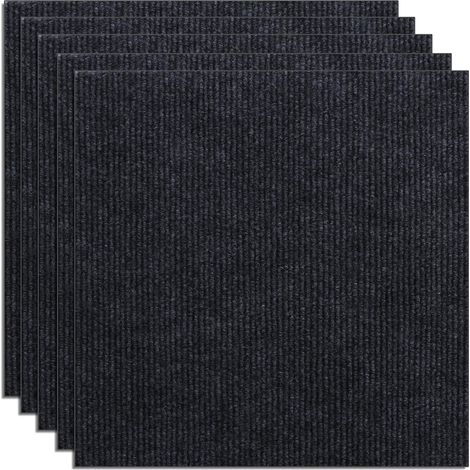 noir Lot de 15 carreaux de moquette antidérapants Faciles à décoller et à coller Pour bureau, salon, chambre à coucher 30 x 30 cm