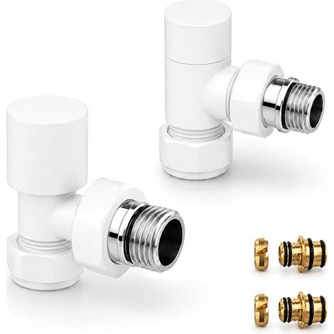 Kit valvola e detentore raccordo multistrato diam 16 bianco opaco (1/3)
