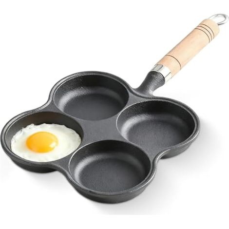 Poêle à œufs antiadhésive en fonte de 4 tasses, compatible avec les plaques de cuisson à gaz et à induction (1/5)