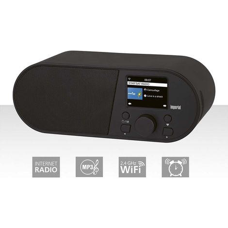 i105 Radio por Internet WLAN con pantalla en color de 2,4 pulgadas Negro