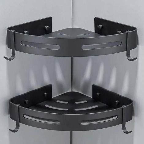 Lot de 2 Etagère Douche d'angle sans Perçage Rangement Salle de Bain Douche Accessoire Salle de Bain Support Porte Savon Douche Au