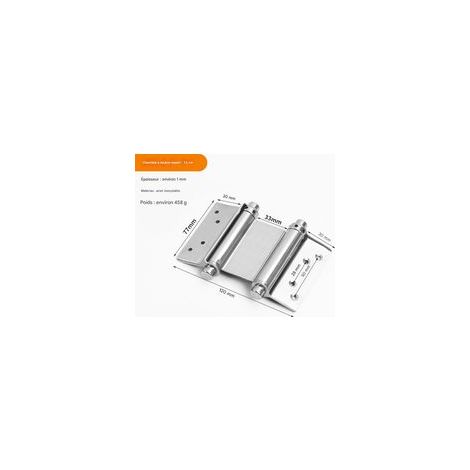 2 pièces 3 "en acier inoxydable pouces Double Action ressort charnière salon café porte battante porte charnière charnières (1/4)