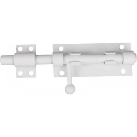 5 Pouces Verrou Porte Interieure Loquet Porte, Blanc Verrou Porte Exterieur Targette de Porte Exterieur, Acier Inoxydable Verrou Porte Coulissante, pour Portes IntéRieures Salle de Bain (1/4)
