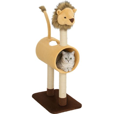 Árbol para gatos túnel de juego, 48 x 34 x 104 cm, marrón (1/5)
