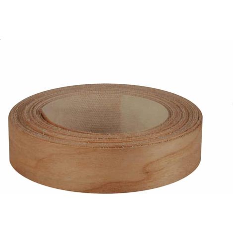 Bande de chant thermocollant merisier bois veritable 23mm x 5m effet bois marron