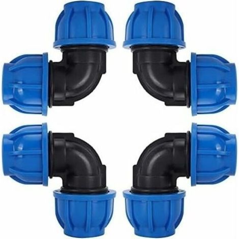 4 Pcs à 32mm Tuyau d'eau Coude Connecteur en PE Plastique Raccord Rapide Accessoires pour Purificateurs d'eau Potable(ø 32)-LIAIKI (1/5)