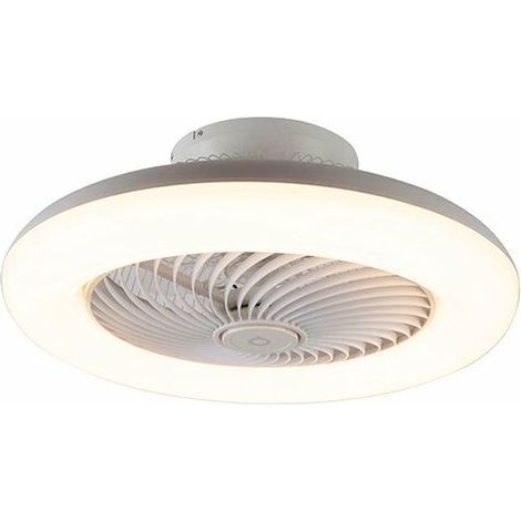 Ventilatore da soffitto bianco da 55,5 cm con luce LED dimmerabile da 40 W – Telecomando incluso – Per ambienti fino a 18 m² (1/5)
