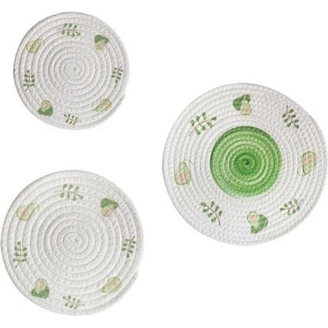 2026 NOUVEAU Set de table rond tissé antidérapant, dessous de plat, dessous de plat antidérapants pour la cuisine (1/5)