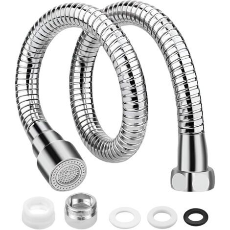 1 Pièce Rallonge Robinet Cuisine Rotation à 360 ° Prolongateur Robinet Réglage de La Sortie D'eau en 2 étapes Acier Inoxydable Extension Robinet Cuisine au Balcon de L'hôtel de Toilette (30cm) (1/5)