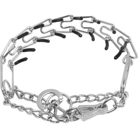Collier étrangleur à pointes en acier inoxydable, réglable, avec boucle à dégagement rapide, pour le dressage en extérieur. 0,25 x 45 cm / 0,10 x 17,7 pouces. (1/5)