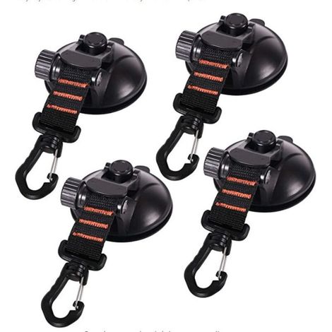 Lot de 4 ventouses d’ancrage multifonctionnelles pour voiture, tente ou bâche – fixation solide, sans perçage, compatible avec auvents latéraux (1/5)