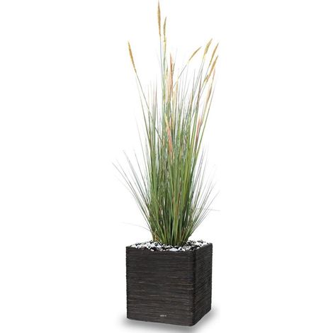 Graminée Zannichellia factice plante eau, plumet pot H110cm Vert-jaune - dimhaut: H 110 cm - couleur: Vert-jaune (1/2)