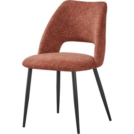 Chaise repas tissu chenille terracotta Tom Takasit (1/5)