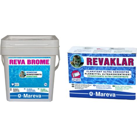 Pack MAREVA - Pastilles de brome - 5kg - Cartouches clarifiantes Reva-klar - 1kg