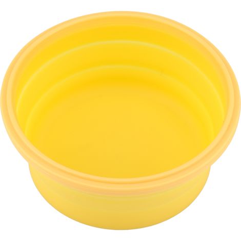 Boîte à bento ronde en silicone de 500 ml, pliable, pour micro-ondes (jaune) (1/5)