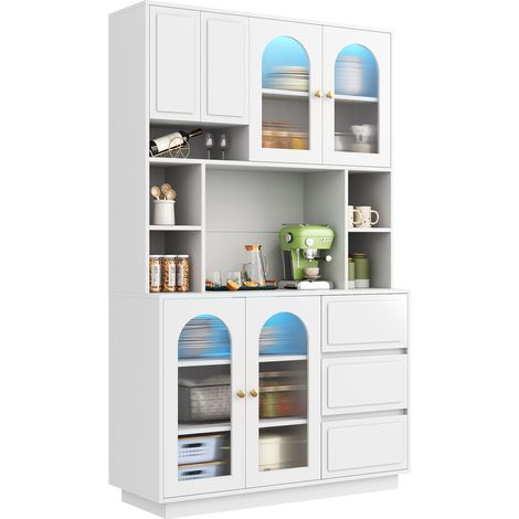Armoire avec éclairage LED - pour salon et buffet grand espace de rangement (1/5)