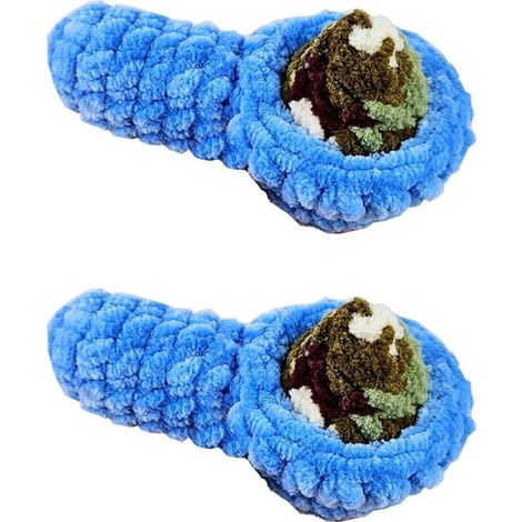 Adoptez Une Peluche avec Bol, en Peluche Faits à la Main, Ornements de Bureau, Cadeau d'anniversaire d'un pour Fumeur Bleu (1/5)