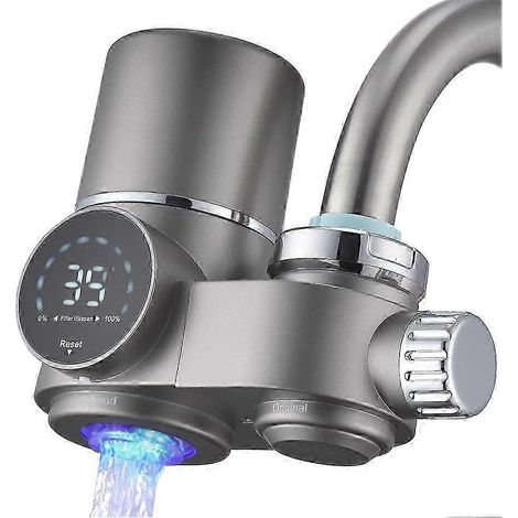 Wasserhahn-Wasserfilter, Wasserreiniger mit LED-Anzeige zur Reduzierung von Blei, Chlor, Schwermetallen und Spülwasser (1/5)