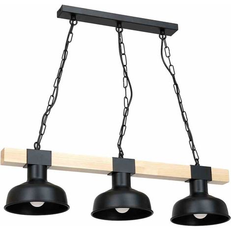 Suspension Milagro Faro MLP7457 noire bois 72cm 3xE27 (1/5)