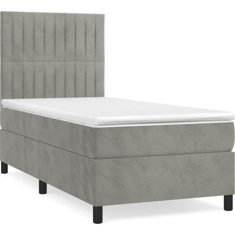 Maison Exclusive - Boxspringbett mit Matratze Hellgrau 90x200 cm