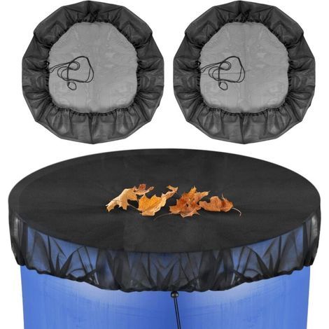 Pair 2 Stück Regentonnennetz, verstellbares Eimernetz mit Kordelzug zum Schutz vor Staub, Blättern und Mücken, Durchmesser 80 cm.