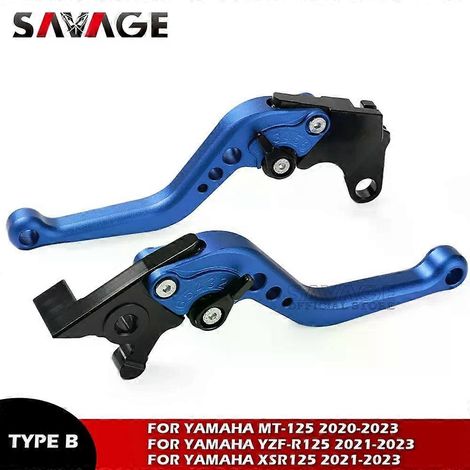 Palancas de freno y embrague para motocicletas YAMAHA MT125 YZF-R125 XSR125 MT-125 R125 XSR 125 2016-2023, ajustables (azul B, 2020-2024). (1/5)