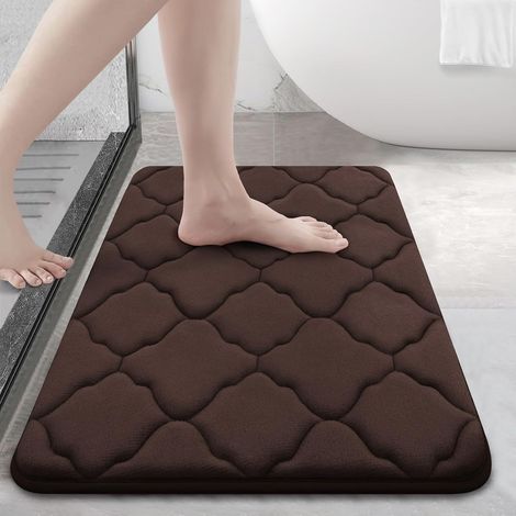 Non-slip bath mat, soft memory foam, absorbent bath mat, machine washable - 40 x 60 cm, brown (1/5)