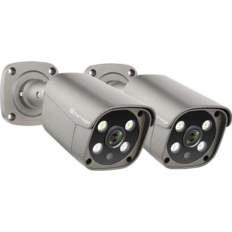 Caméra de sécurité, résolution 5MP, audio bidirectionnel, 2pcs 5MP Caméra, 3.6mm (1/2)