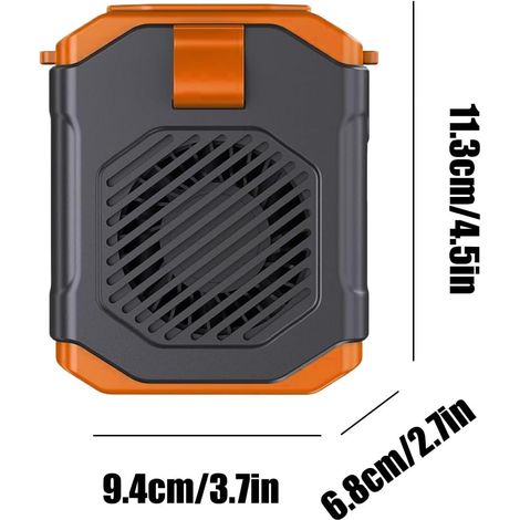 Ventilador de Cintura Recargable USB-C con 5 Velocidades, Luz LED y Clip Rotatorio – Ideal para Exteriores y Trabajo (1/4)