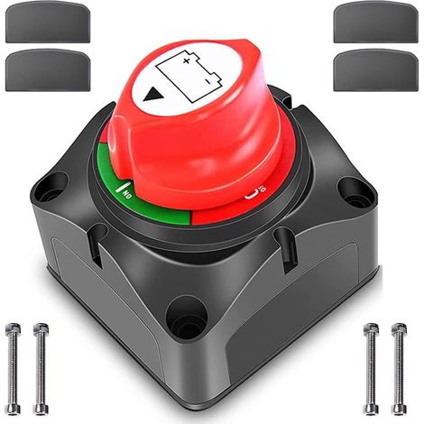 Interrupteur de Batterie Interrupteur Isolateur de Batterie 12 V 24 V Interrupteur Principal 1-2 Both-Off Interrupteur Principal de Batterie Interrupteur d'Alimentation 300/1000 A pour Bateau Moto Yac