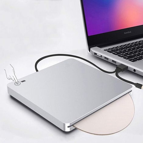 Lettore/masterizzatore Blu-ray DVD 3D esterno - USB 3.0 e Type-C - Ingresso ultrasottile - Smart Touch - Blu-ray CD - Masterizzatore/lettore DVD - MacBook - laptop (1/5)