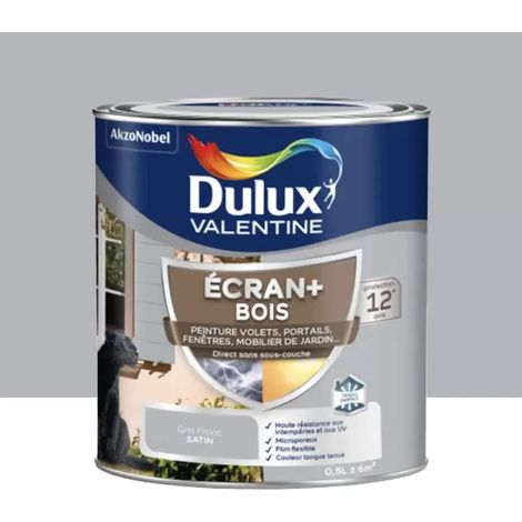 Peinture DULUX VALENTINE Ecran+ Bois Gris franc 0,5 L (1/4)