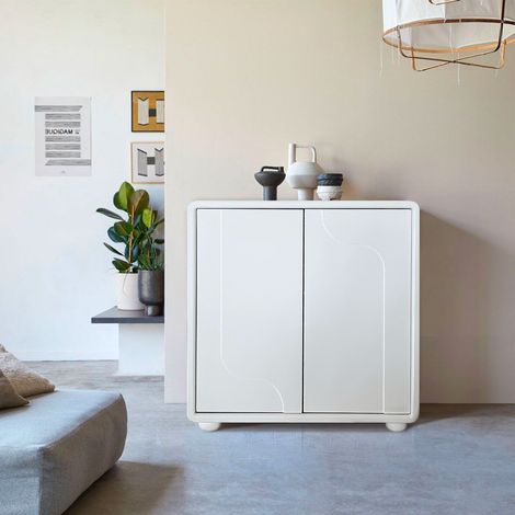 Buffet armoire de rangement design Valone L80cm Blanc