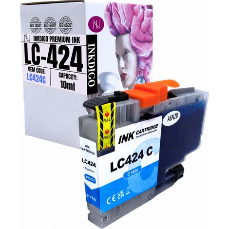 Inkdigo LC424C Tinte kompatibel mit Brother DCP-J1200DW DCP-J1200W TÜV-zertifiziert (1/5)