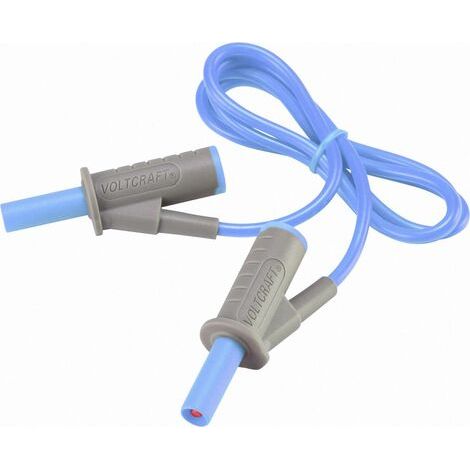 VOLTCRAFT MSB-501 Sicherheits-Messleitung Lamellenstecker 4 mm Lamellenstecker 4 mm 0.75 m Blau 1 St (1/5)