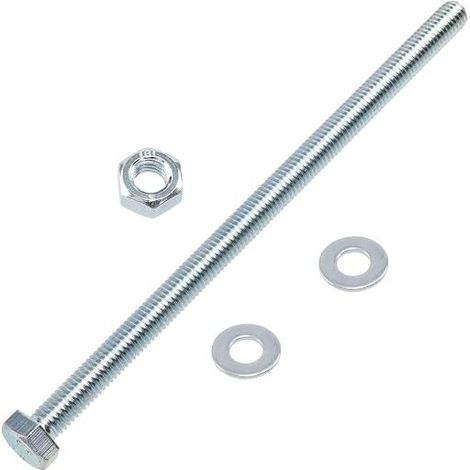 AERZETIX - Set of 5 x М8 x 150 mm Hex Head Bolts + 10 Washers M8 x 16 mm + 5 x M8 Hex Nuts for DIY and Light Fixings Steel (1/5)