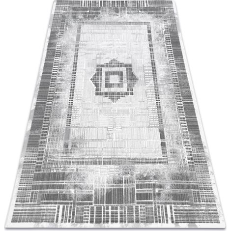 Tappeto ACRILICO VALS 0W1736 C53 87 Piazze strisce grigio scuro / grigio chiaro grey 240x340 cm