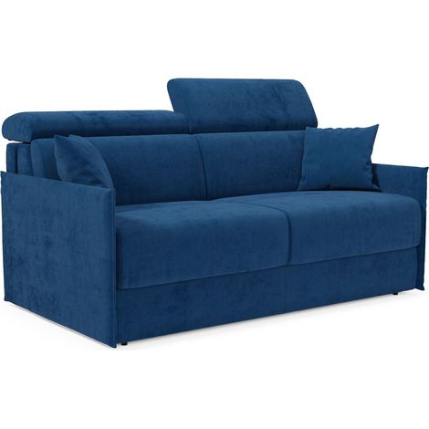 Miryam Sofá cama con reposacabezas reclinables en suave tejido antimanchas T31 149 cm azul