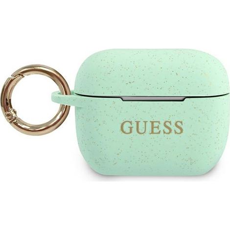 Funda Guess guacapsilglgn para AirPods Pro verde/verde de silicona con purpurina (1/3)