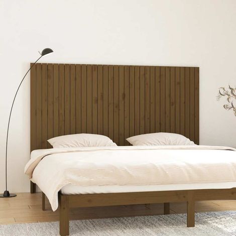 Wand-Kopfteil Honigbraun 204x3x110 cm Massivholz Kiefer (1/5)