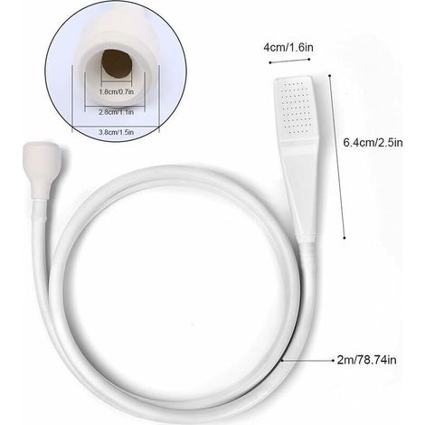 2M Douchette pour Mélangeur en Plastique, WC Douchette lavabo Universelle - Douchette Tuyau lavabo adaptable sur robinet - Douchette spécial robine (Blanc) (1/4)