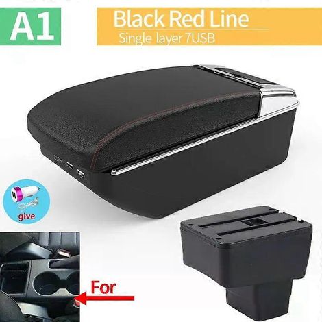 Boîte de rangement pour accoudoir Mazda CX-3, Mazda 2 Skyactiv CX3, console centrale modifiée, boîte de rangement double couche, accessoires auto USB (1/5)